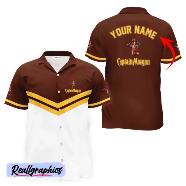 personalized captain morgan brown tennis hawaiian shirt