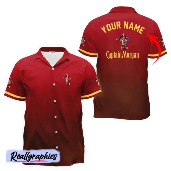 personalized captain morgan gradient hawaiian shirt