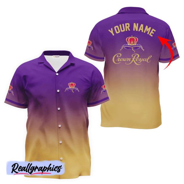 personalized crown royal gradient hawaiian shirt