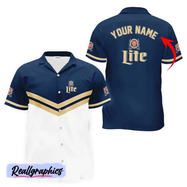 personalized miller lite blue tennis hawaiian shirt