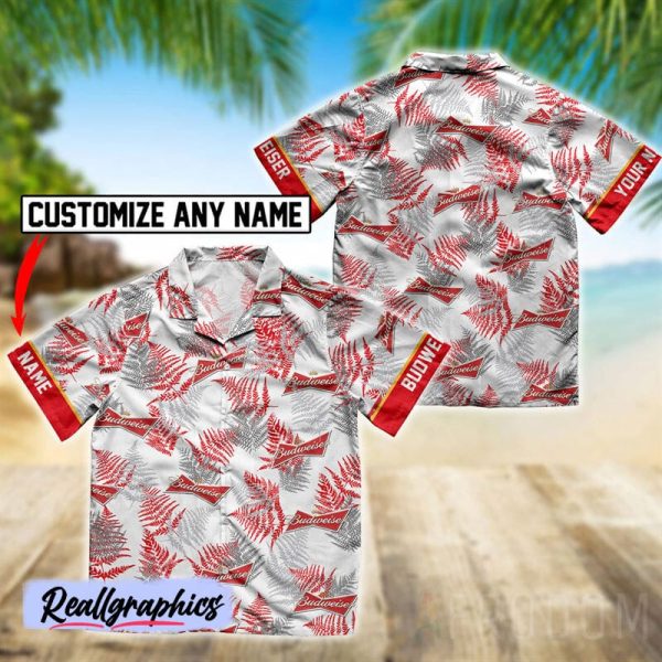 personalized tropical budweiser hawaiian shirt