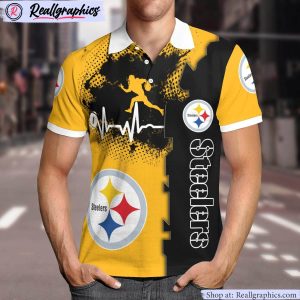 pittsburgh steelers heartbeat polo shirt, pittsburgh steelers unique gifts