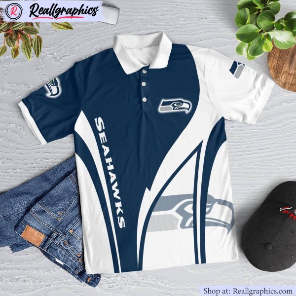 seattle seahawks magic team logo polo shirt, seahawks merchandise