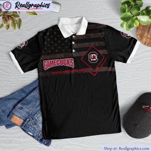 south carolina gamecocks american flag polo shirt