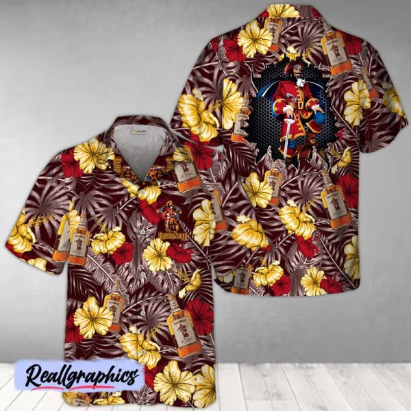 summer aloha floral captain morgan hawaiian shirt