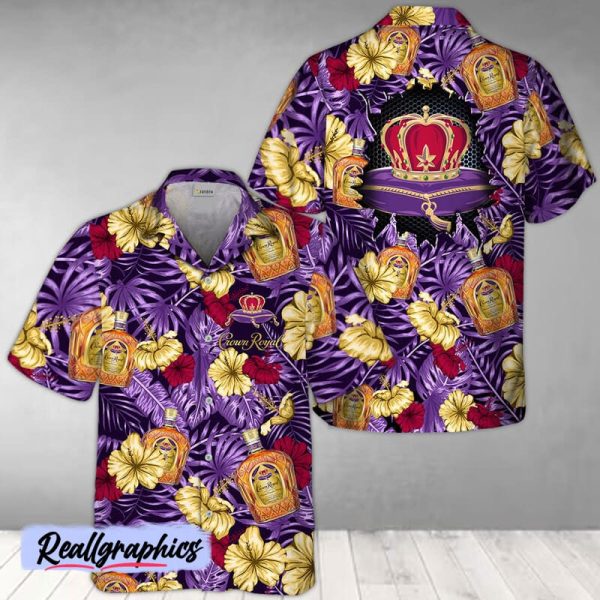 summer aloha floral crown royal hawaiian shirt