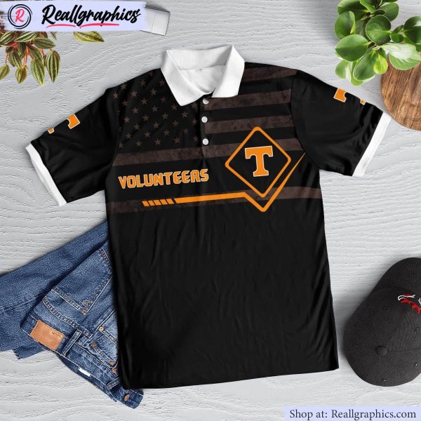 tennessee volunteers american flag polo shirt, volunteers unique gifts