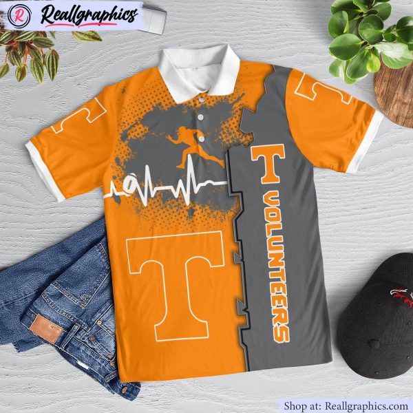 tennessee volunteers heartbeat polo shirt, tennessee volunteers fan shirt for sale