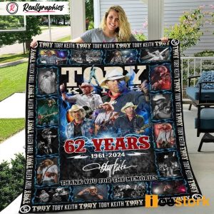 toby keith 62 years 1961-2024 thank you for the memories quilt blanket