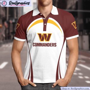 washington commanders curve casual polo shirt, commanders team gifts