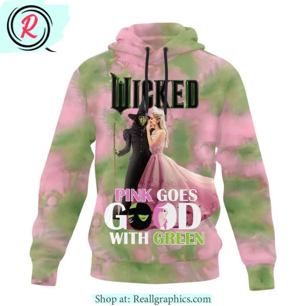wicked pink goes good with green hoodie