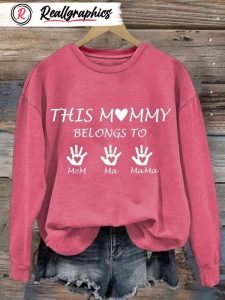 women's this mummy belongs print sweatshirt