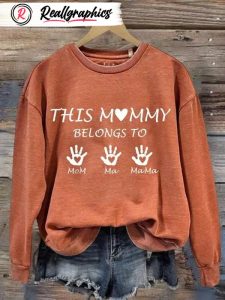women's this mummy belongs print sweatshirt