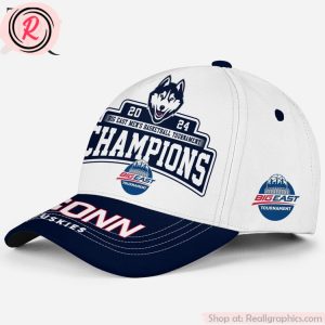 2024 big east men's basketball tournament champions uconn huskies classic cap - white