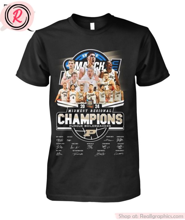 2024 midwest regional champions purdue boilermakers unisex shirt