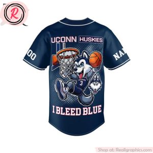 2024 ncaa men's basketball champions uconn huskies bleed blue custom baseball jersey - navy