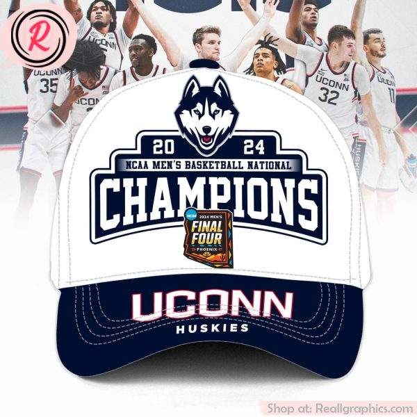 2024 ncaa men's basketball national champions uconn huskies classic cap - white