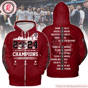 2024 ncaa women's basketball national champions south carolina gamecocks hoodie - garnet