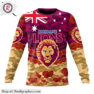 afl brisbane lions special anzac day design lest we forget aop shirt, hoodie, sweatshirt