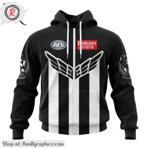 afl collingwood football club personalized 2024 swooping magpie aop shirt, hoodie, sweatshirt