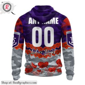 afl fremantle dockers special anzac day design lest we forget aop shirt, hoodie, sweatshirt