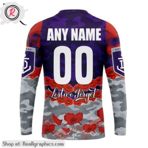 afl fremantle dockers special anzac day design lest we forget aop shirt, hoodie, sweatshirt