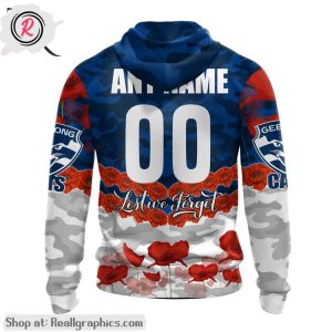 afl geelong cats special anzac day design lest we forget aop shirt, hoodie, sweatshirt