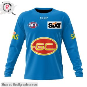 afl gold coast suns personalized 2024 clash aop shirt, hoodie, sweatshirt