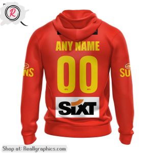 afl gold coast suns personalized 2024 home aop shirt, hoodie, sweatshirt