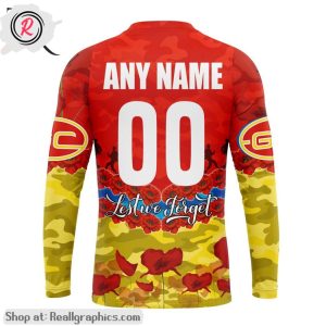 afl gold coast suns special anzac day design lest we forget aop shirt, hoodie, sweatshirt