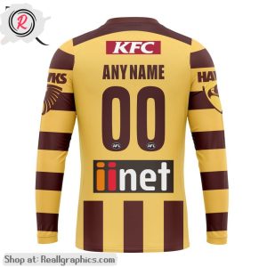 afl hawthorn football club personalized 2024 home aop shirt, hoodie, sweatshirt