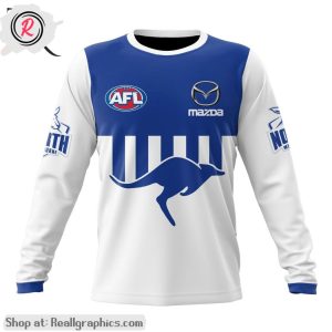 afl north melbourne football club personalized 2024 away aop shirt, hoodie, sweatshirt