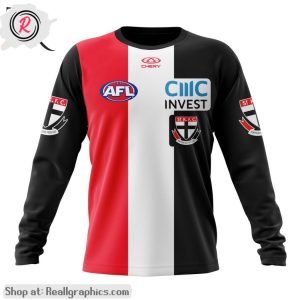 afl st kilda football club personalized 2024 home aop shirt, hoodie, sweatshirt