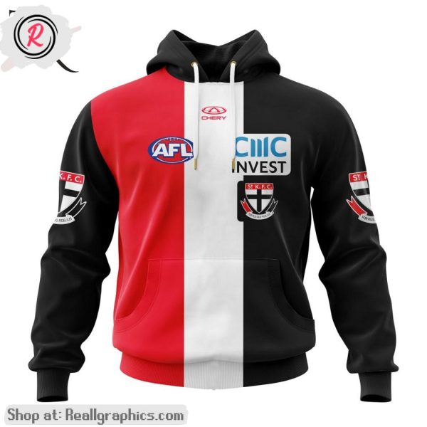 afl st kilda football club personalized 2024 home aop shirt, hoodie, sweatshirt