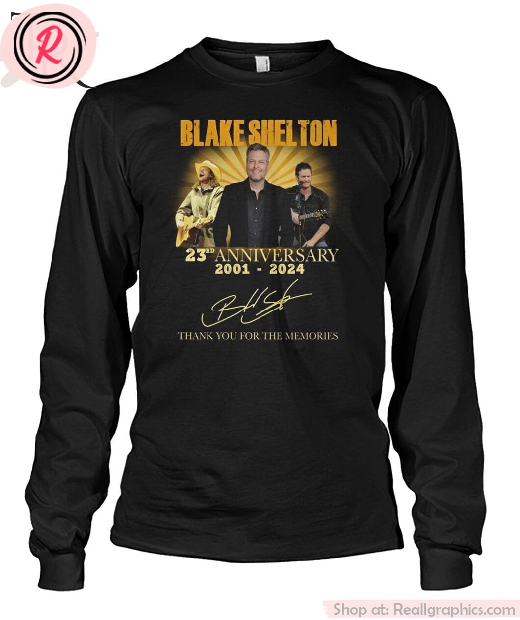 blake shelton 23rd anniversary 2001-2024 thank you for the memories unisex shirt