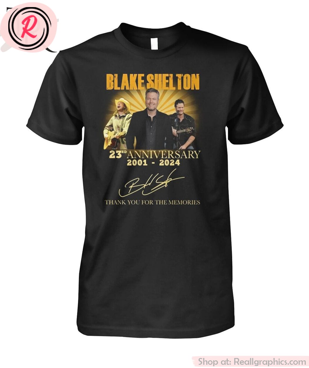 blake shelton 23rd anniversary 2001-2024 thank you for the memories unisex shirt