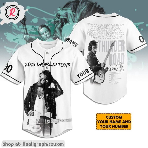 bruce springsteen 2024 world tour thunder road born to run custom baseball jersey shirt style