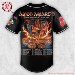 cannibal corpse amon amarth metal crushes all tour 2024 baseball jersey