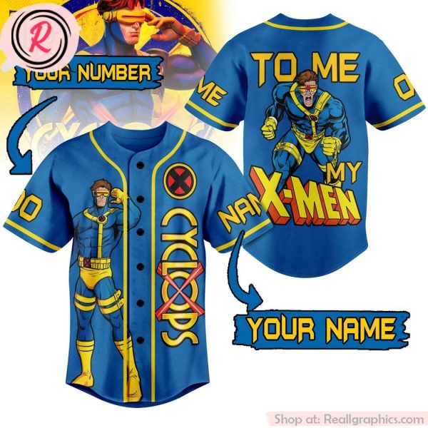 cyclops to me my x-men custom baseball jersey