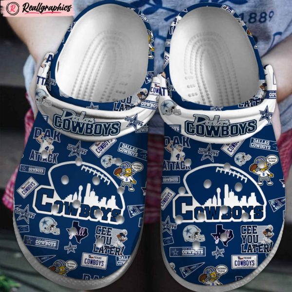 dallas cowboys nfl classic crocs shoes, dallas cowboys footwear