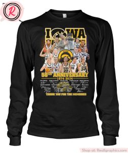 iowa hawkeyes 50th anniversary 1974-2024 thank you for the memories unisex shirt