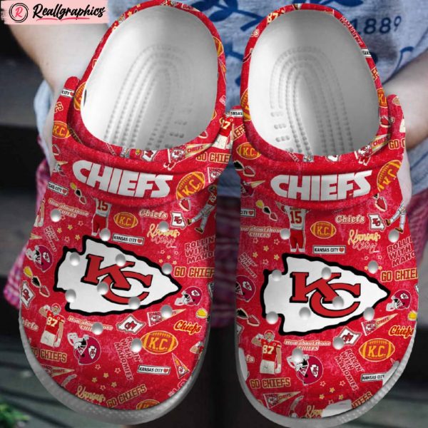 kansas city chiefs nfl christmas 3d printed classic crocs shoes, chiefs team gifts