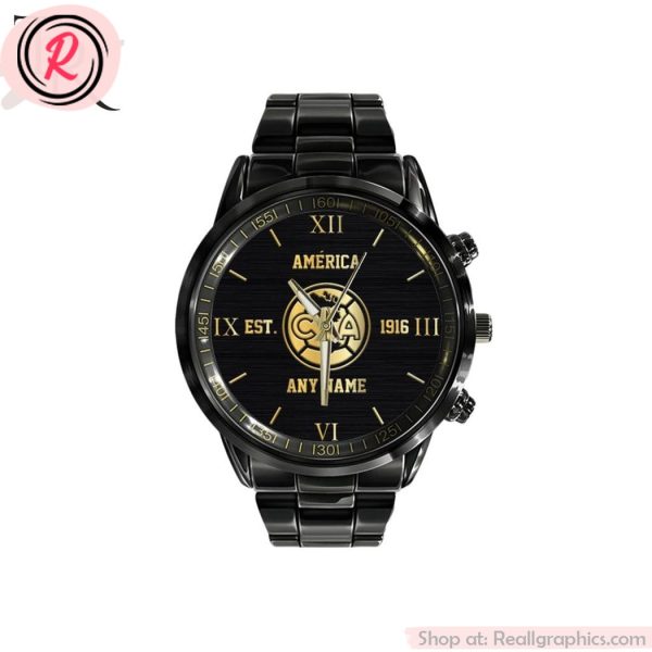 liga mx club america special black stainless steel watch