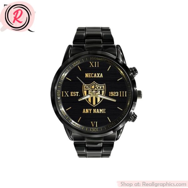 liga mx club necaxa special black stainless steel watch