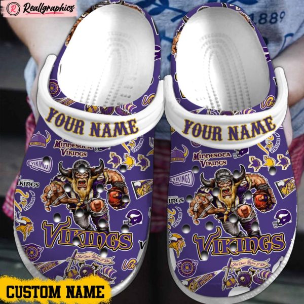 minnesota vikings nfl classic crocs shoes, vikings footwear