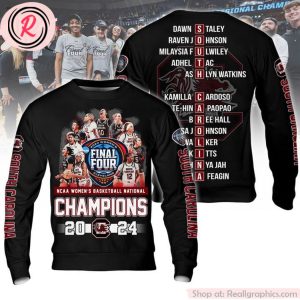 ncaa women's basketball national champions 2024 south carolina gamecocks hoodie - black