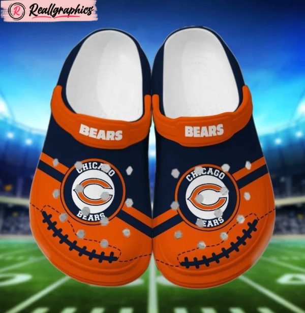 nfl chicago bears polkacrocscrocs clogs comfortable crocband shoes for men women, bears footwear