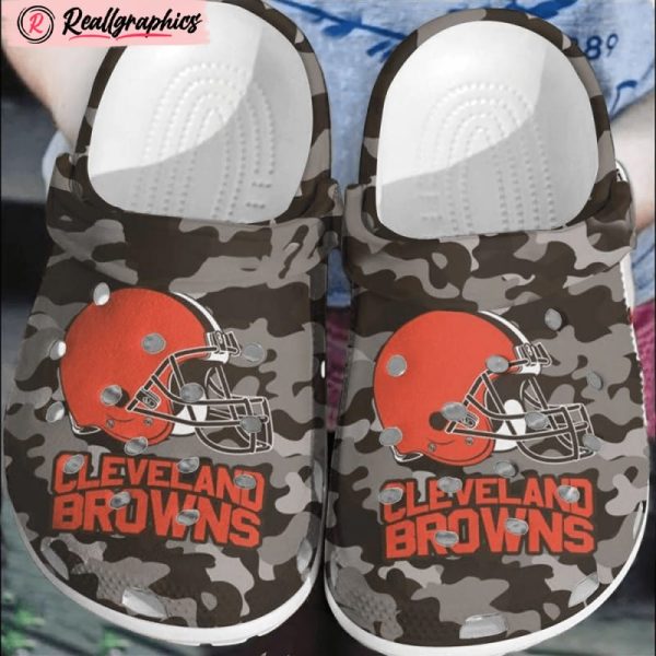 nfl cleveland browns football crocband clogs comfortable shoes crocs for men women, browns merch