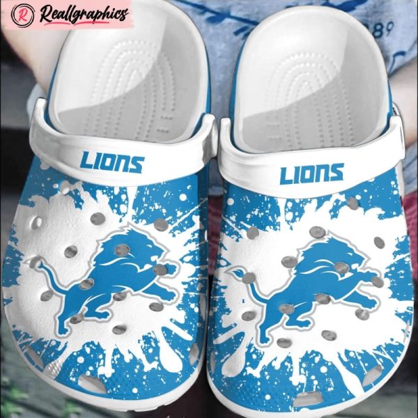 nfl detroit lions football crocband comfortable clogs shoes crocs for men women, detroit lions shoes