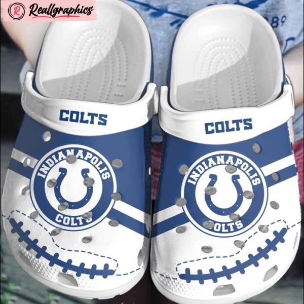 nfl indianapolis colts football clogs crocband comfortable crocs shoes for men women, indianapolis colts gear
